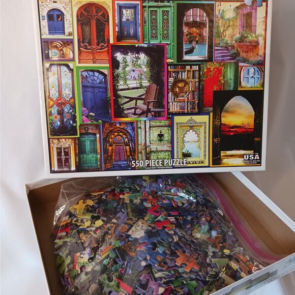 "Doors of the World" 550 Piece Puzzle by White Mountain - Picture 2 of 2